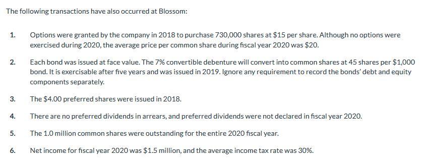 Please show your calculations. Isabelle Leclerc is the controller at Blossom Pharmaceutical
