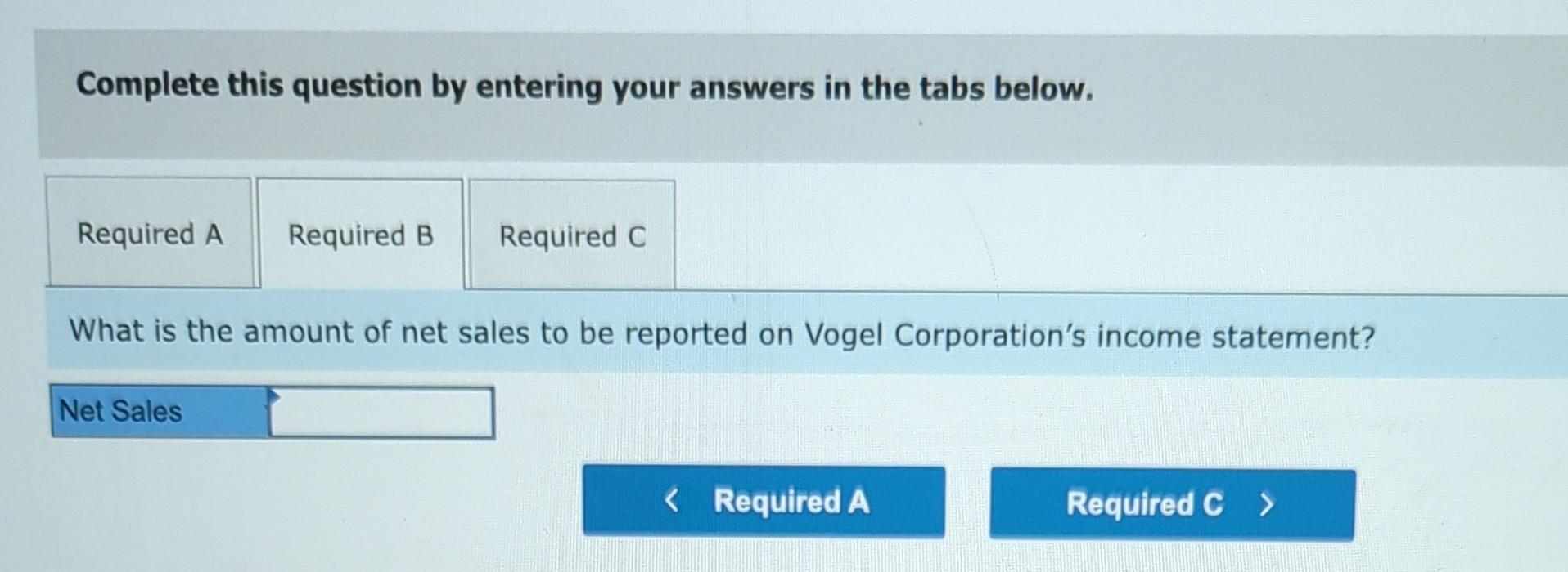 returned inventory to Vogel Corporation for a credit of $4,800. Vogel returned