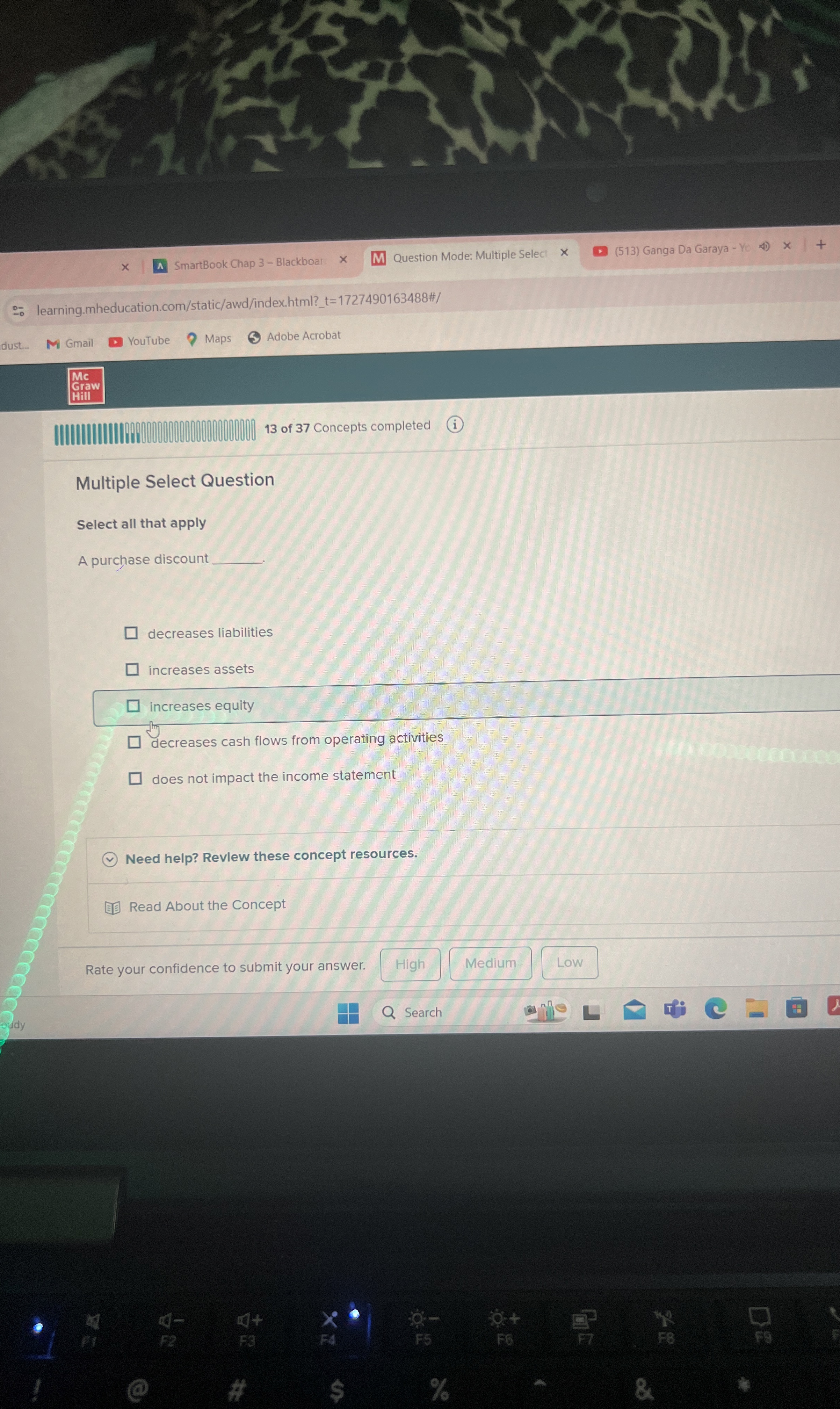  Multiple Select Question Select all that apply A purchase discount decreases