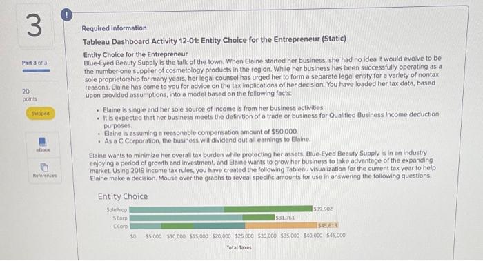 Need a good explanation please! Required information Tableau Dashboard Activity 12-01: Entity