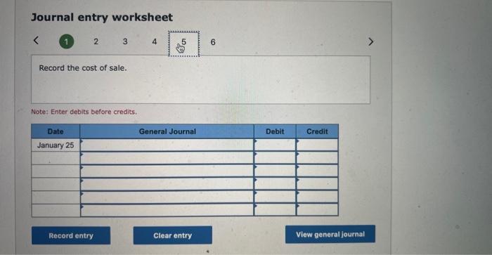 30 purchase, 5 units from the January 20 purchase, and 25 units