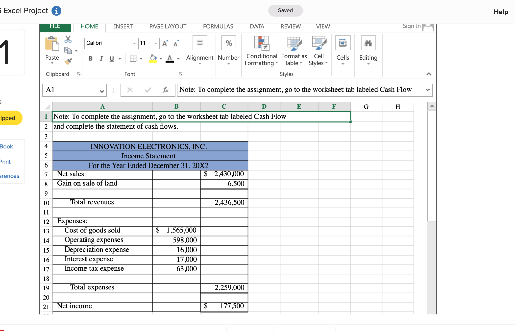 Need the formulas for the answers.... = Excel Project i FILE