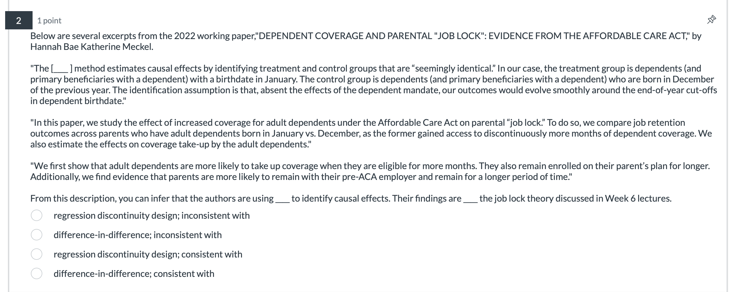  Below are several excerpts from the 2022 working paper,"DEPENDENT COVERAGE AND