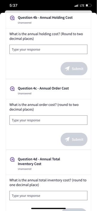 25, 12:00 PM Chapter 7, Question 4 The annual requirement of a