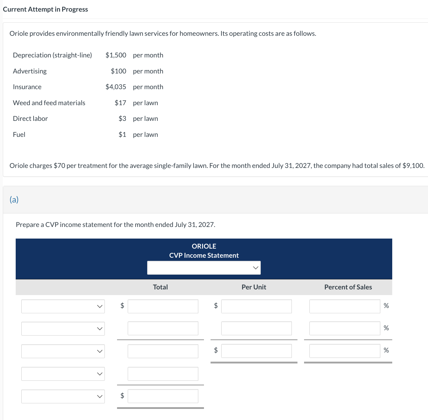  Current Attempt in Progress Oriole provides environmentally friendly lawn services for
