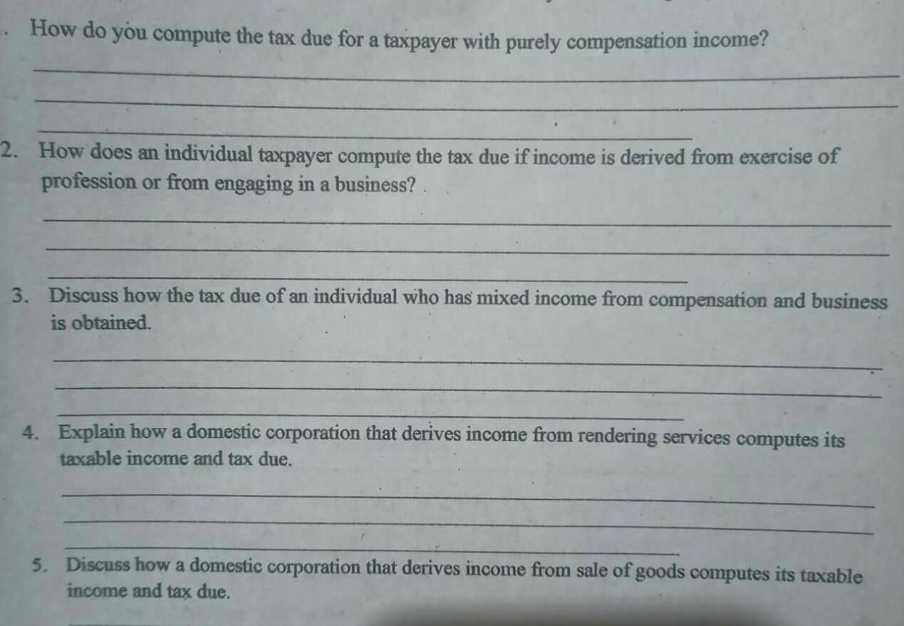 NOTE: PHILIPPINES - How do you compute the tax due for a