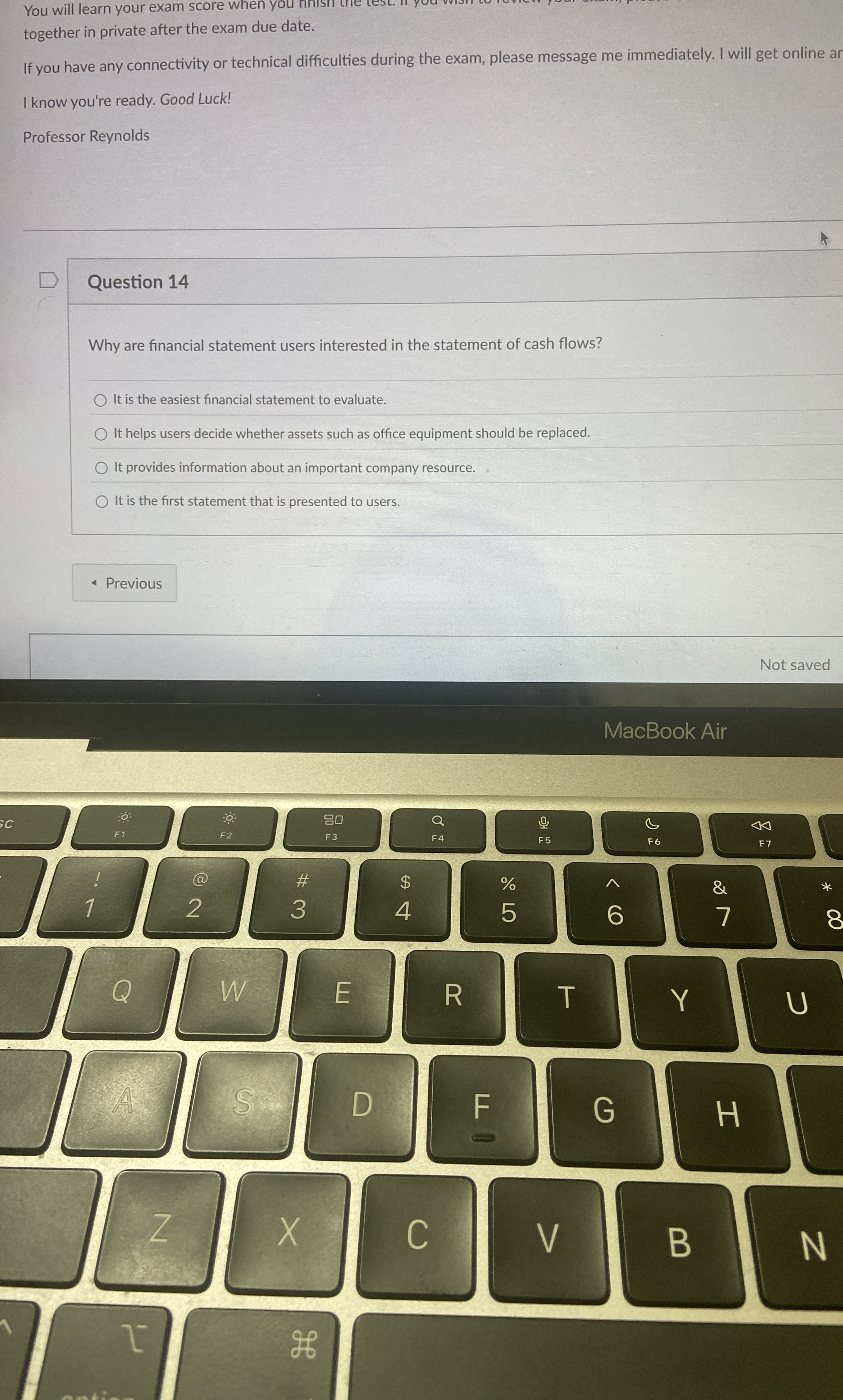  Question 14 Why are financial statement users interested in the statement