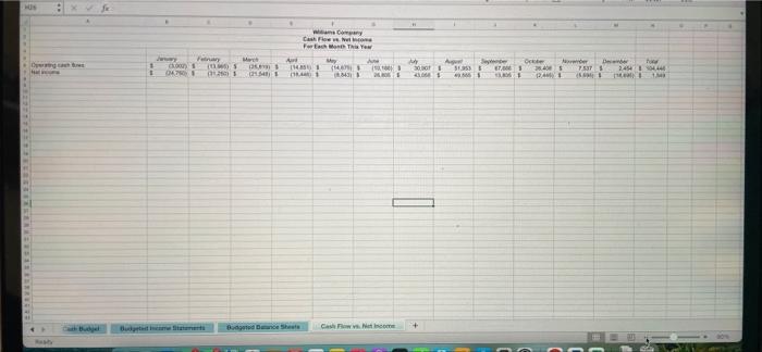 following: a. Go to the "Cash Budget" tab and create a bar