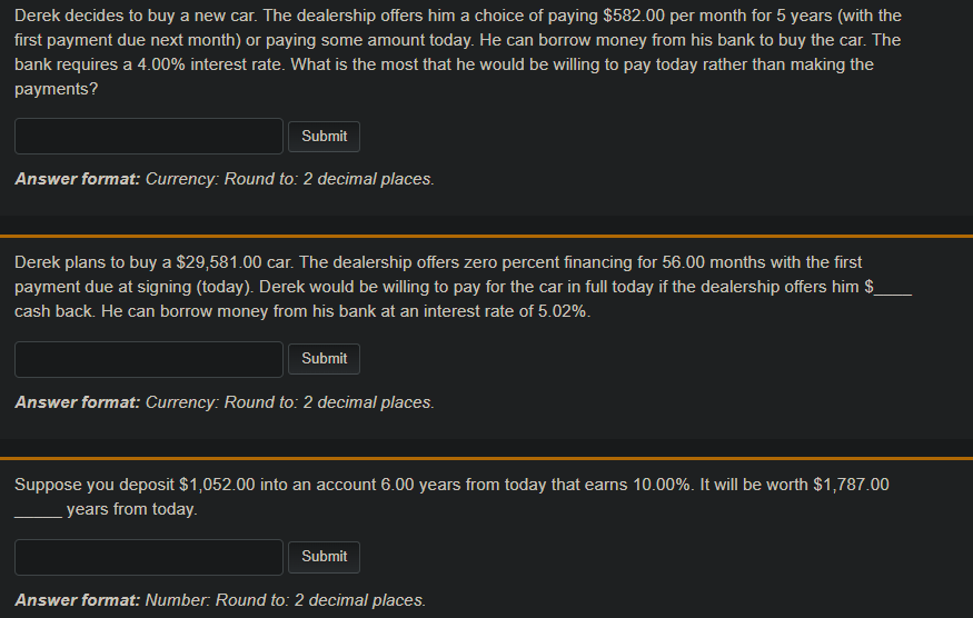 Question 2 A -C down below thank you ! Derek decides to