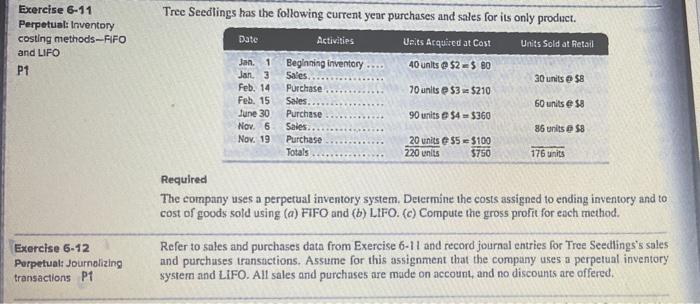 The question I have to do is E6-12 but it is based