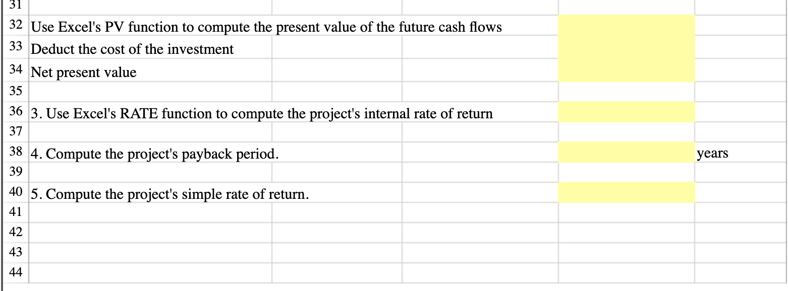 Evaluate the acceptability of an investment project using the net present value