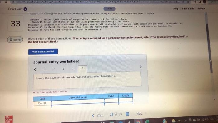 shares of $20 par value preferred stock for 24 per share. December