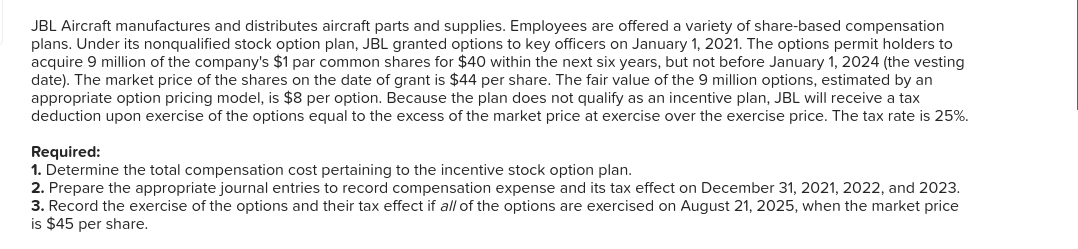Please, correct the number on the table below. JBL Aircraft manufactures and