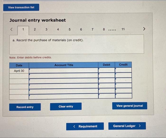 in April. Job 306 Job 307 Job 308 Balances on March 31