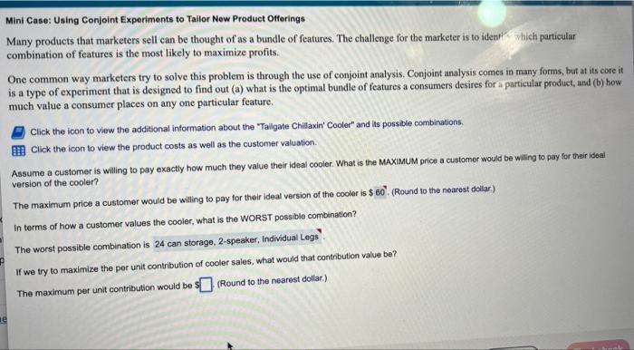 c 8 Mini Case: Using Conjoint Experiments to Tailor New Product Offerings