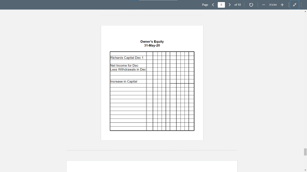 worksheet and the financial statements for their formats. Hint: Review the balance