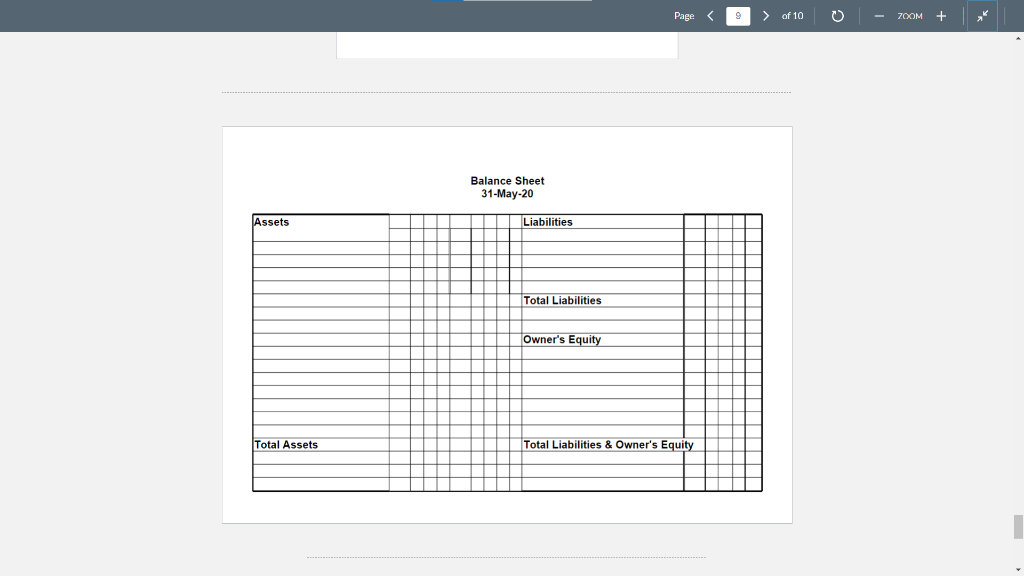 sheet.) Richards Cleanning Services WORKSHEET Balance Sheet 31-May-20 Refer to page 195