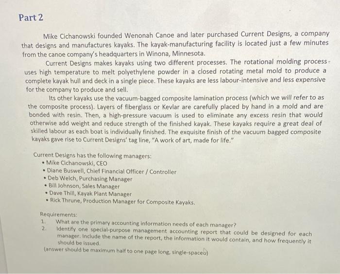 hey can you please help me with this . Part 2 Mike