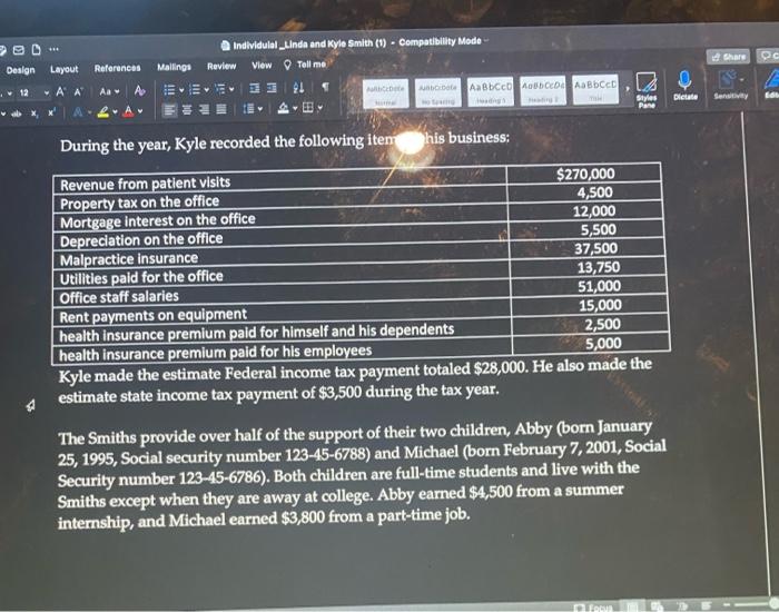 TA Styles Pane Dictate Sensitive Individual Return (Linda and Kyle Smith) Linda