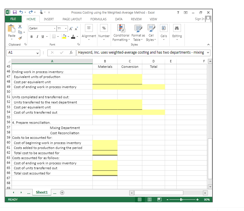 method. 2. Compute the cost per equivalent unit using the weighted average