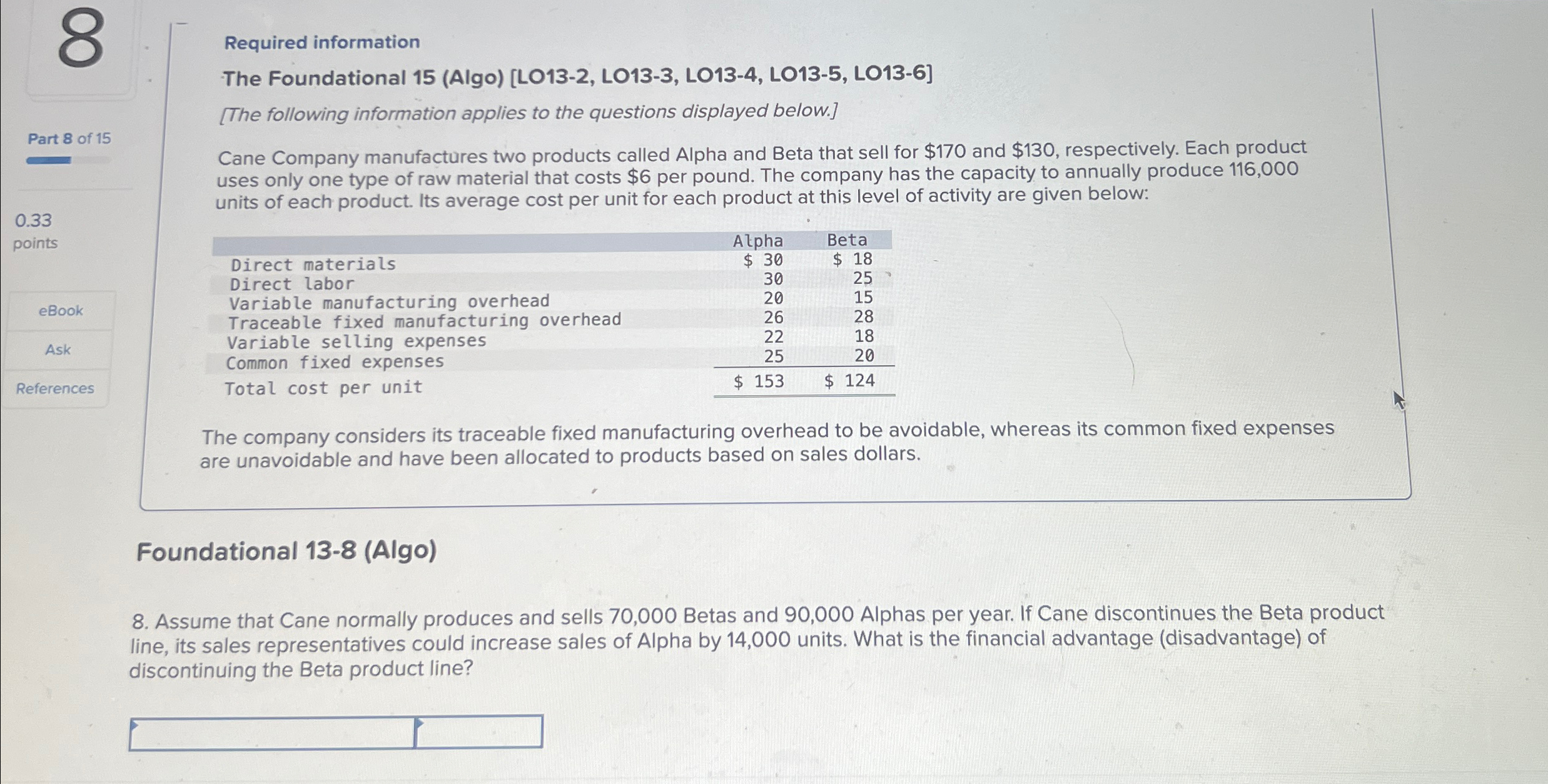  8 Required information The Foundational 15(Algo)[LO13-2, LO13-3, LO13-4, LO13-5, LO13-6] [The