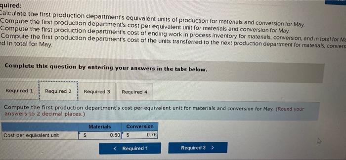series of steps carried out in production departments All of the material