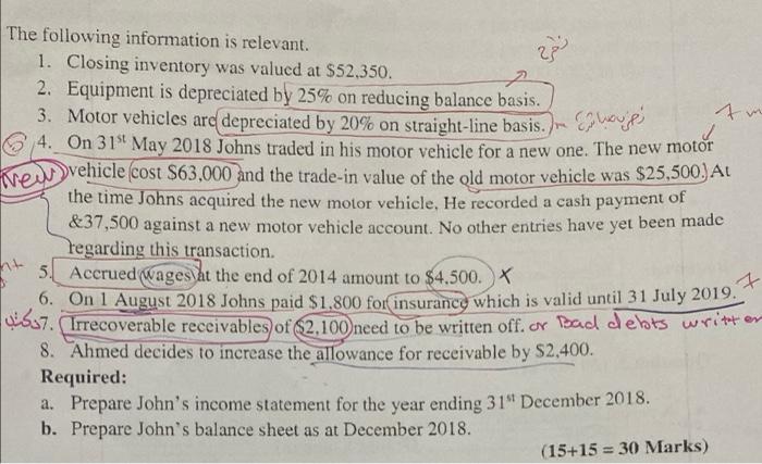 makers to other businesses. On 31" December 2018 he extracted the following