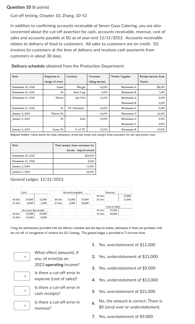  Question 10(8 points) Cut-off testing, Chapter 10, Zhang, 10-52 In addition