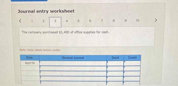 company rented furnished office space by paying $1, 800 cash for the