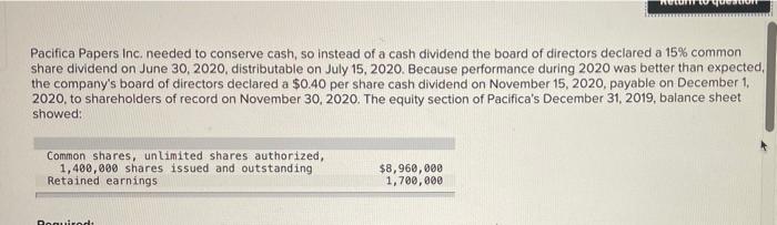  Www Pacifica Papers Inc. needed to conserve cash, so instead of