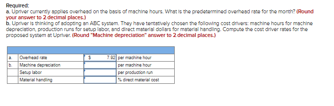 two products, V-1 and V-2 at its River Plant. Selected data for