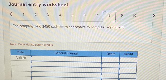 the company collected $12, e00 cash for comissions revenue. Apri1 28 The
