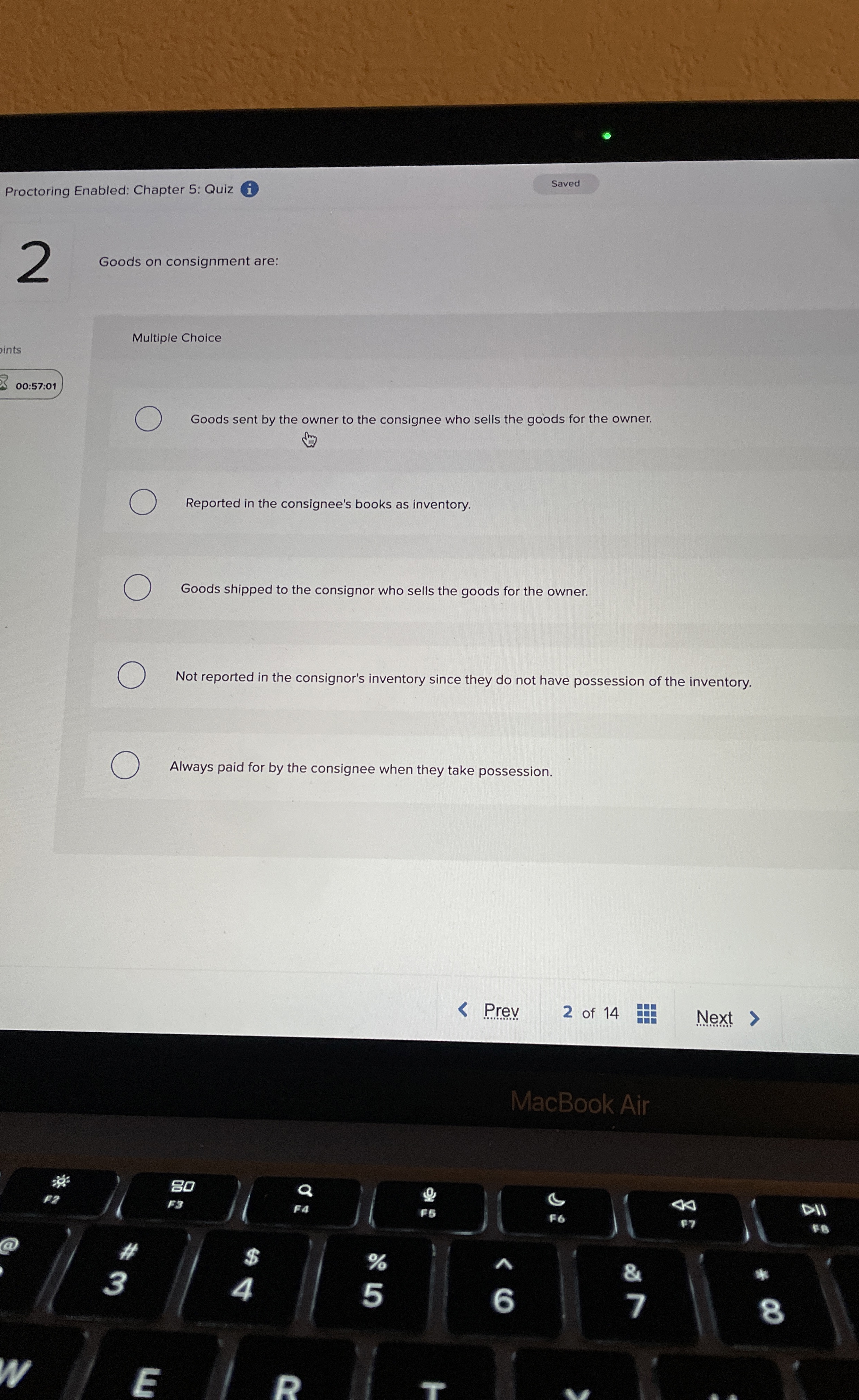  Multiple Choice Goods sent by the owner to the consignee who