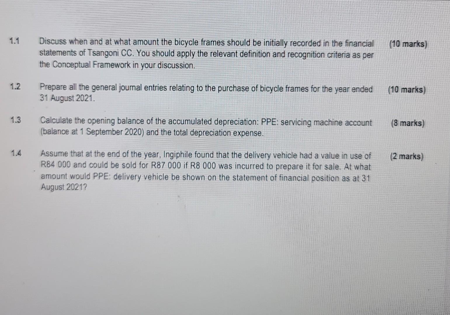 the questions. Tsangoni CC is a company which manufactures, sells and services