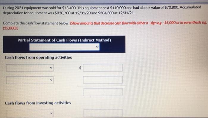 NEED ASAP PLEASE AND THANK U TIMED ASSIGNMENT During 2021 equipment was