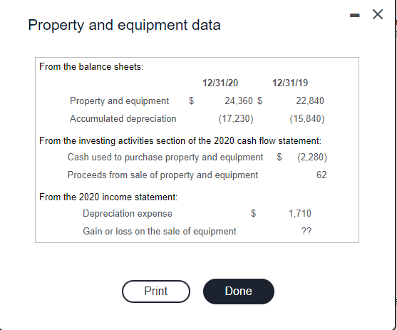 Answer all for a like please! - X Property and equipment data