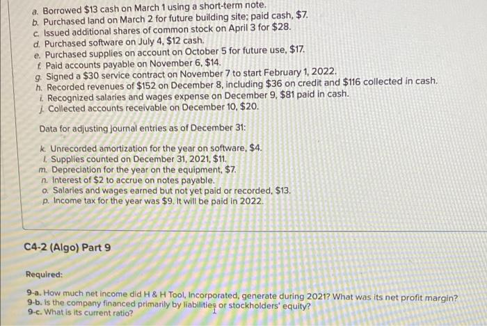 Thank you :) C4-2 (Algo) From Recording Transactions (Including Adjusting Journal Entries)