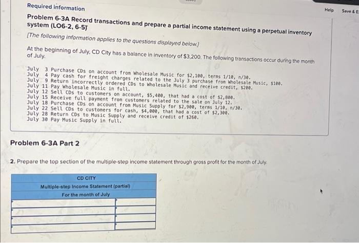 (L06-2, 6-5) [The following information applies to the questions displayed below.) At