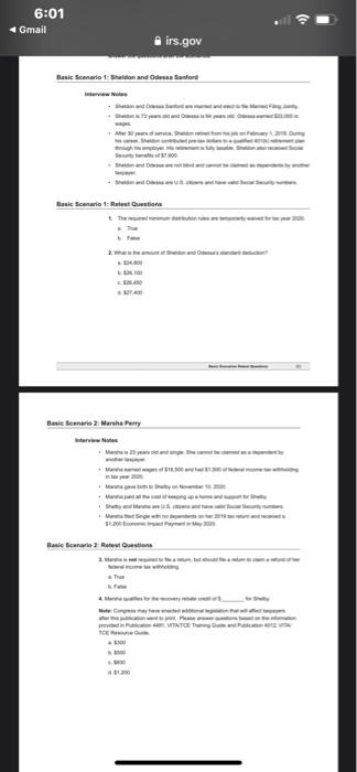  Basic Scenario 1: Sheldon and Odessa Sanford Interview Notes Sheldon and
