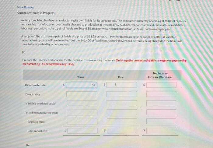 can anyone answer this please View Policies Current Attempt in Progress Pottery