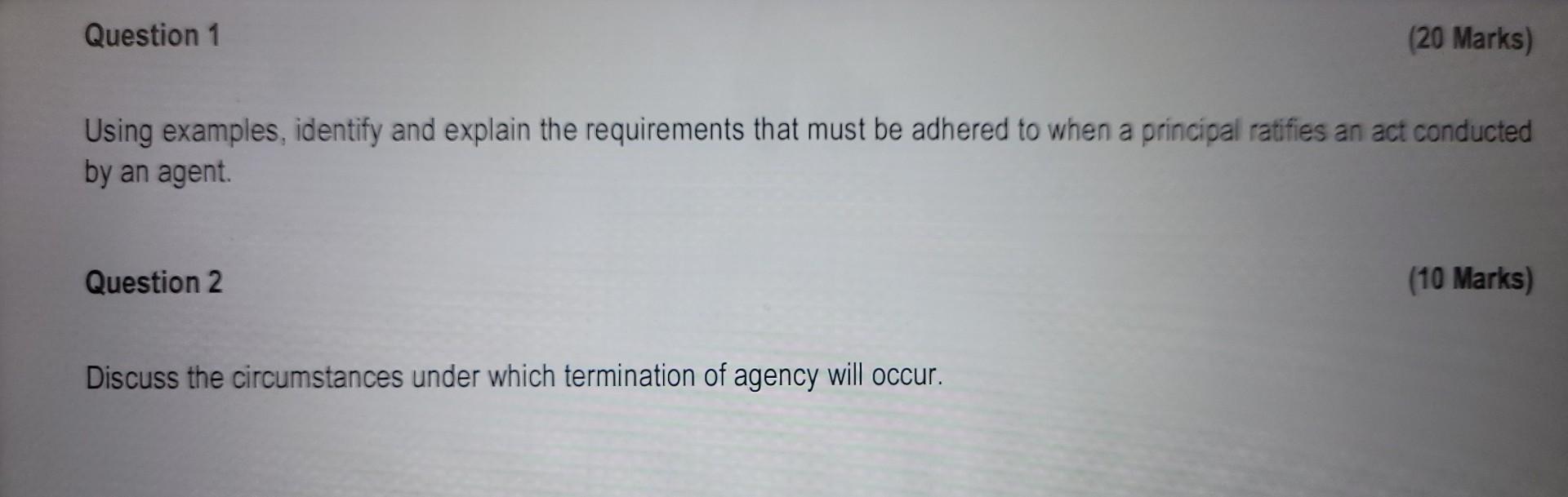 is not authorised by Fawaz Blane to act as an agent. Ramona