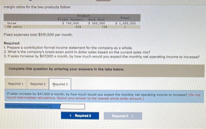 statement for the company as a whole. 2. What is the company's