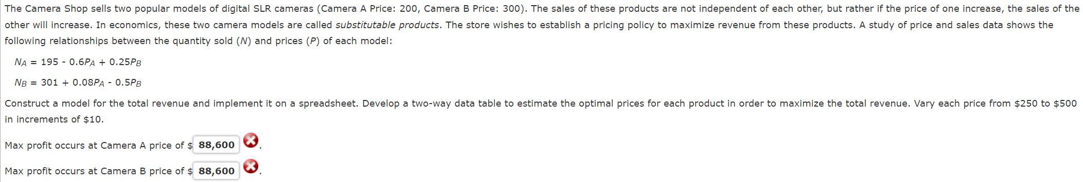 HOW TO SOLVE USING EXCEL following relationships between the quantity sold (N)