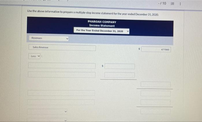 Company contained the following information: Sales Revenue Sales Returns and Allowances Sales