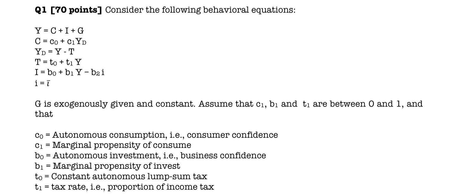  G is exogenously given and constant. Assume that C1, b1, and