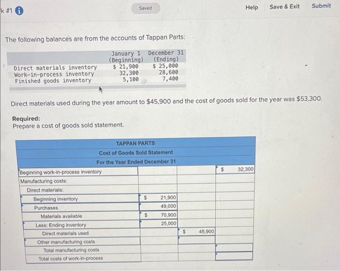  please show me the steps Saved Help Save & Exit Submit