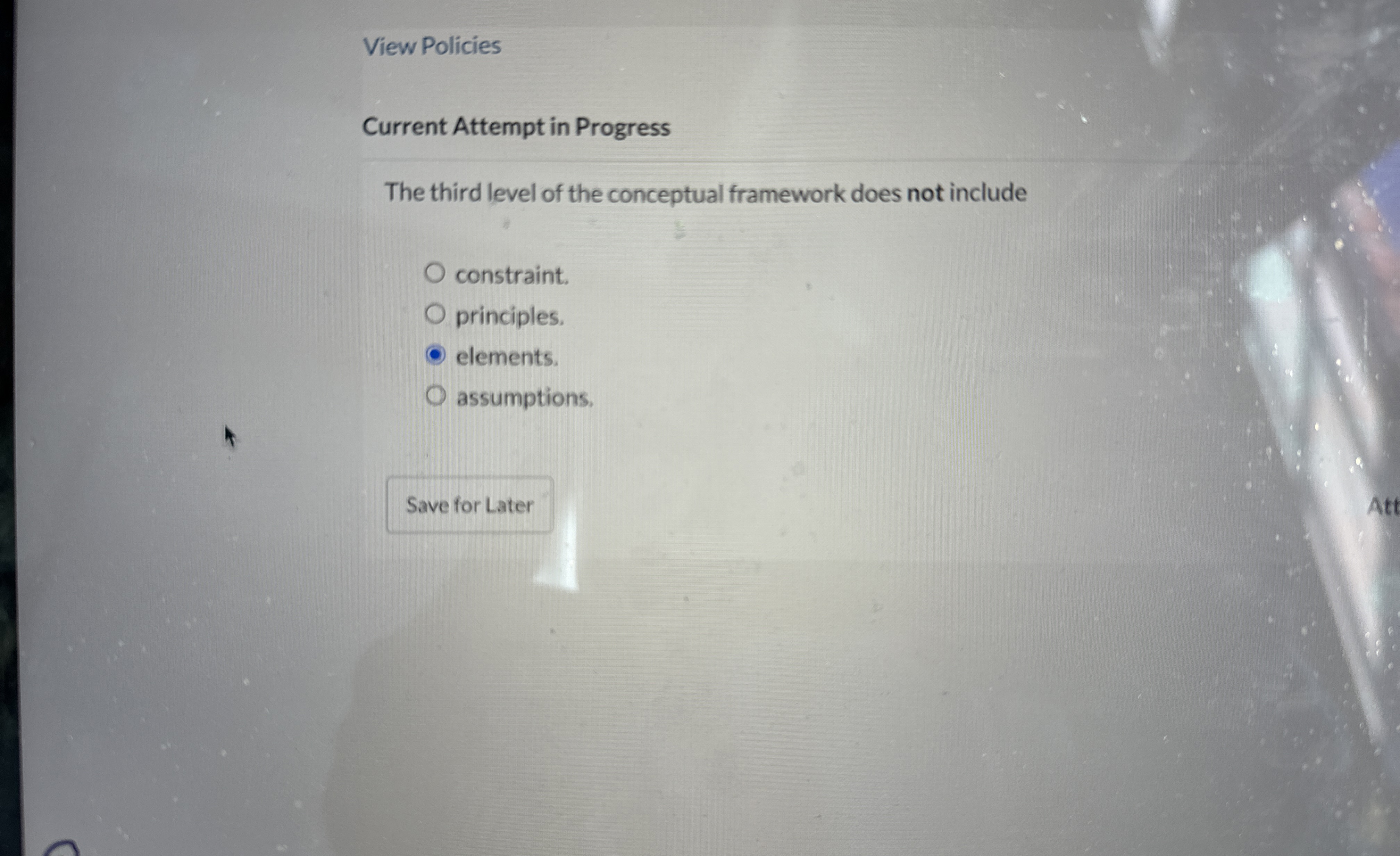  Current Attempt in Progress The third level of the conceptual framework