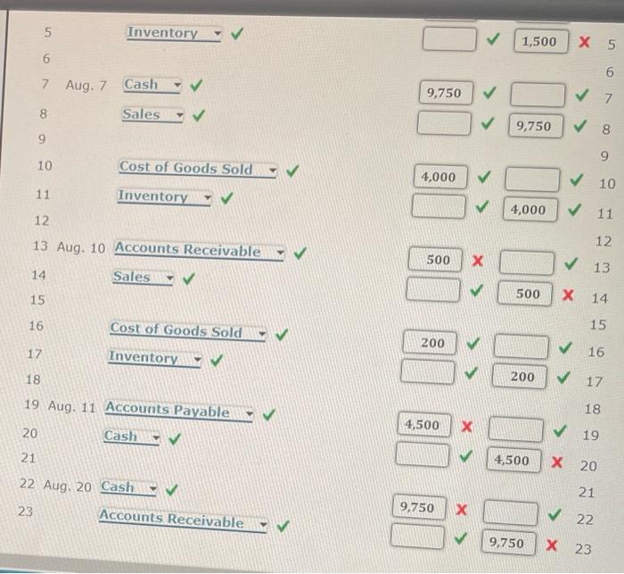 2. Accounts Payable 6,000 X2 3 4 Aug. 3 Accounts Payable 3