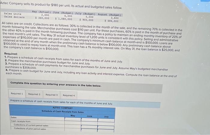 please help thank you! all 1 question,multiple parts. Aztec Company sells its