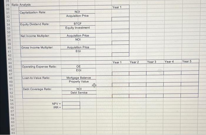 You are considering the purchase of an apartment complex. The following assumptions